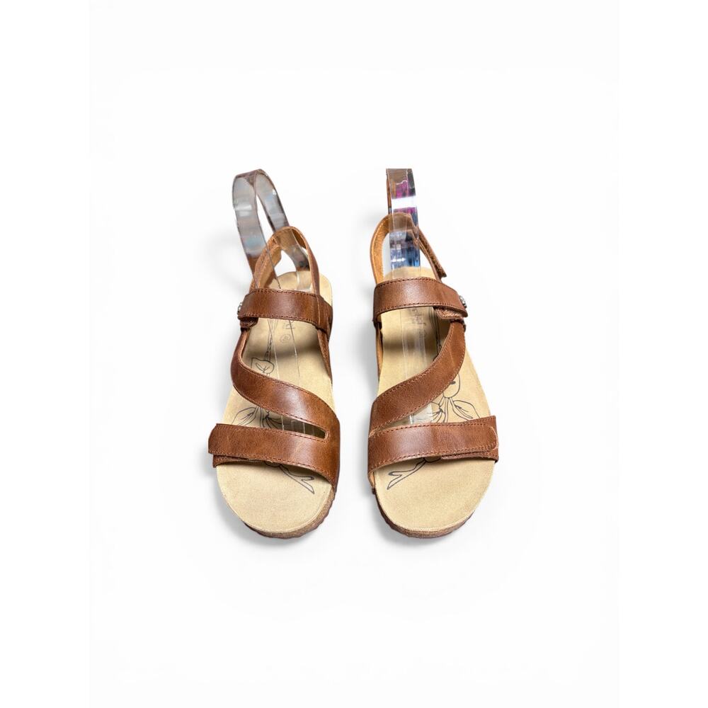 Josef Seibel Brown Leather Comfort Sandals Strappy Adjustable Size 40 - Picture 2 of 9